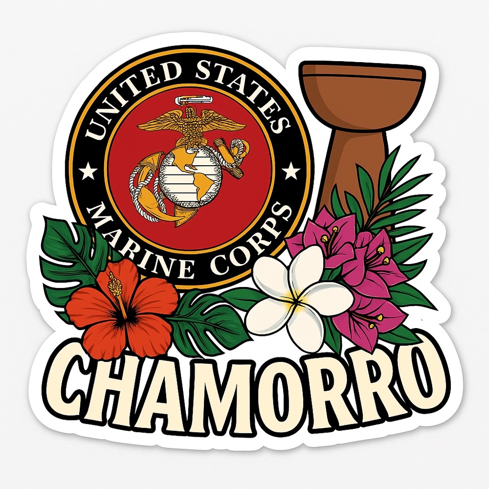 Chamorro Marine Corps Sticker | Island Pride | Military Heritage | Waterproof